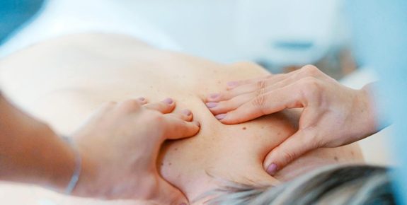 Massaging someone's back
