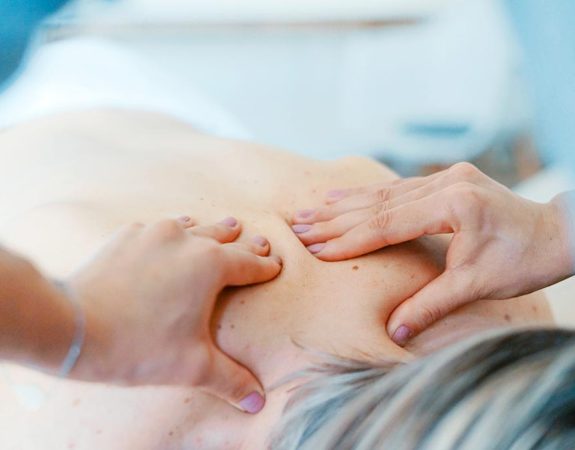 Massaging someone's back
